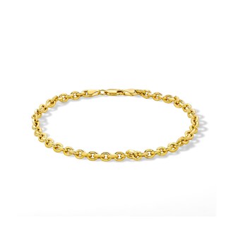 10K Semi-Sold Gold Diamond-Cut Rolo Chain Bracelet