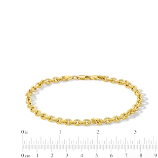 10K Semi-Sold Gold Diamond-Cut Rolo Chain Bracelet