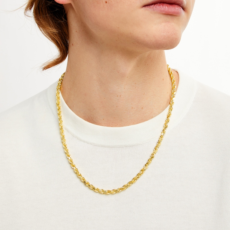 10K Semi-Sold Gold Rope Chain