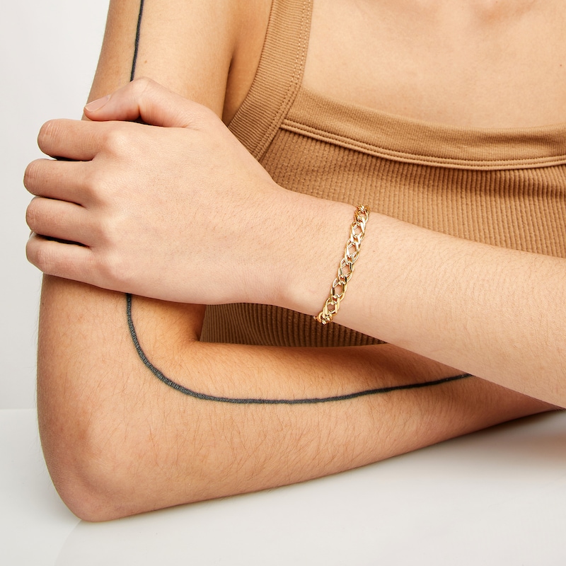 Main Image 2 of 10K Semi-Sold Gold Rambo Chain Bracelet