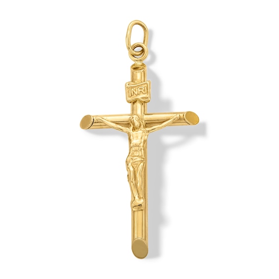 14K Hollow Gold Large Crucifix Charm