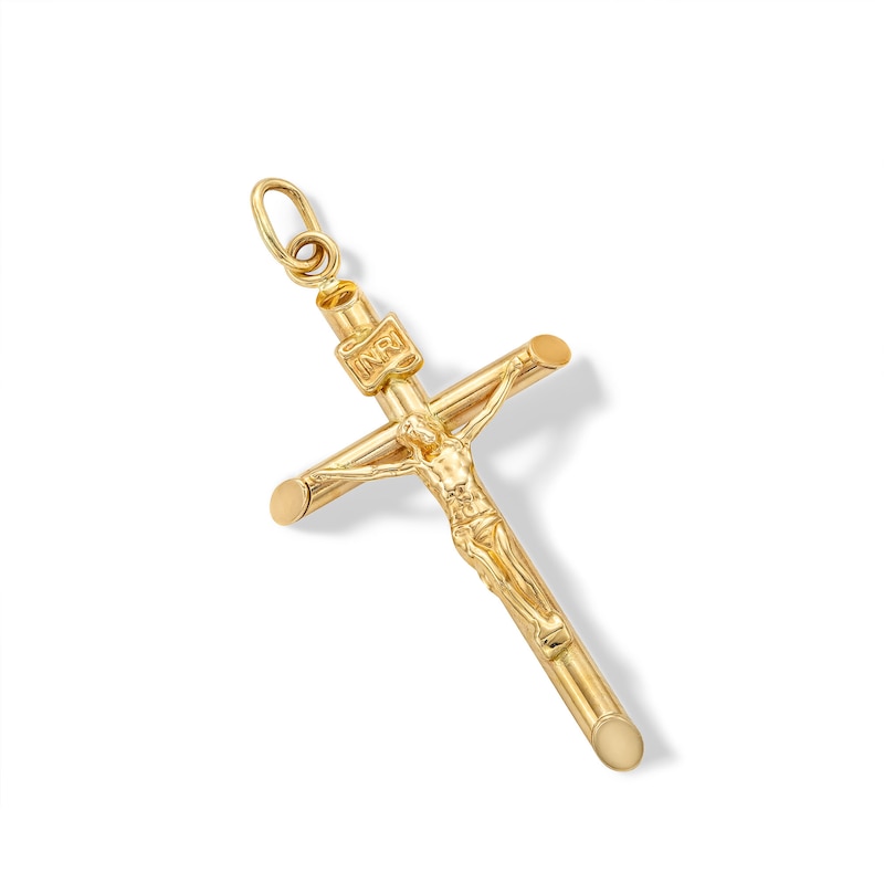 14K Hollow Gold Large Crucifix Charm