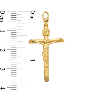 14K Hollow Gold Large Crucifix Charm