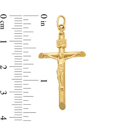 14K Hollow Gold Large Crucifix Charm