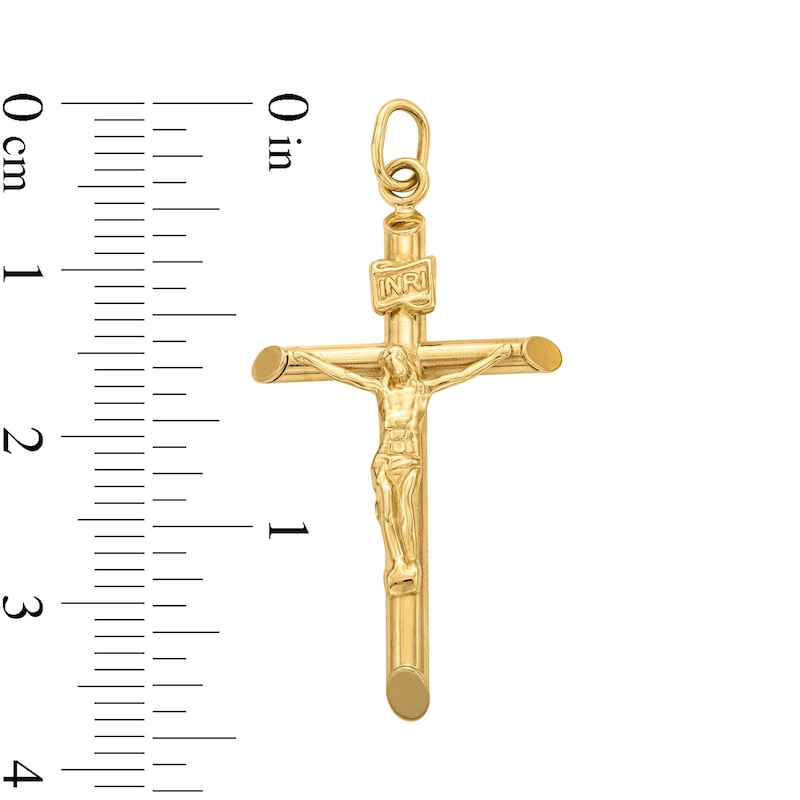 14K Hollow Gold Large Crucifix Charm