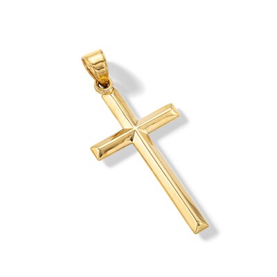 14K Hollow Gold Reversible Cross Charm