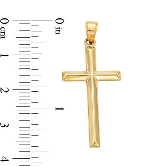 14K Hollow Gold Reversible Cross Charm