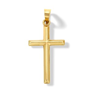 14K Hollow Gold Small Reversible Cross Charm