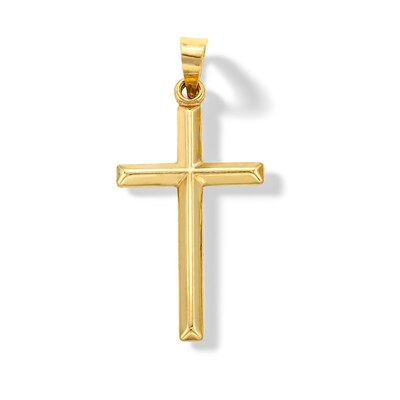 14K Hollow Gold Small Reversible Cross Charm
