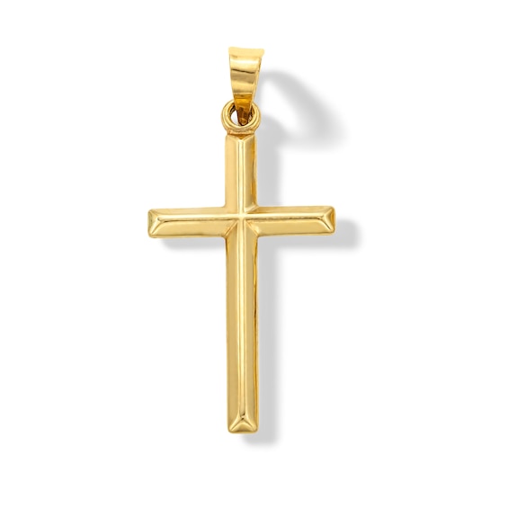 14K Hollow Gold Small Reversible Cross Charm