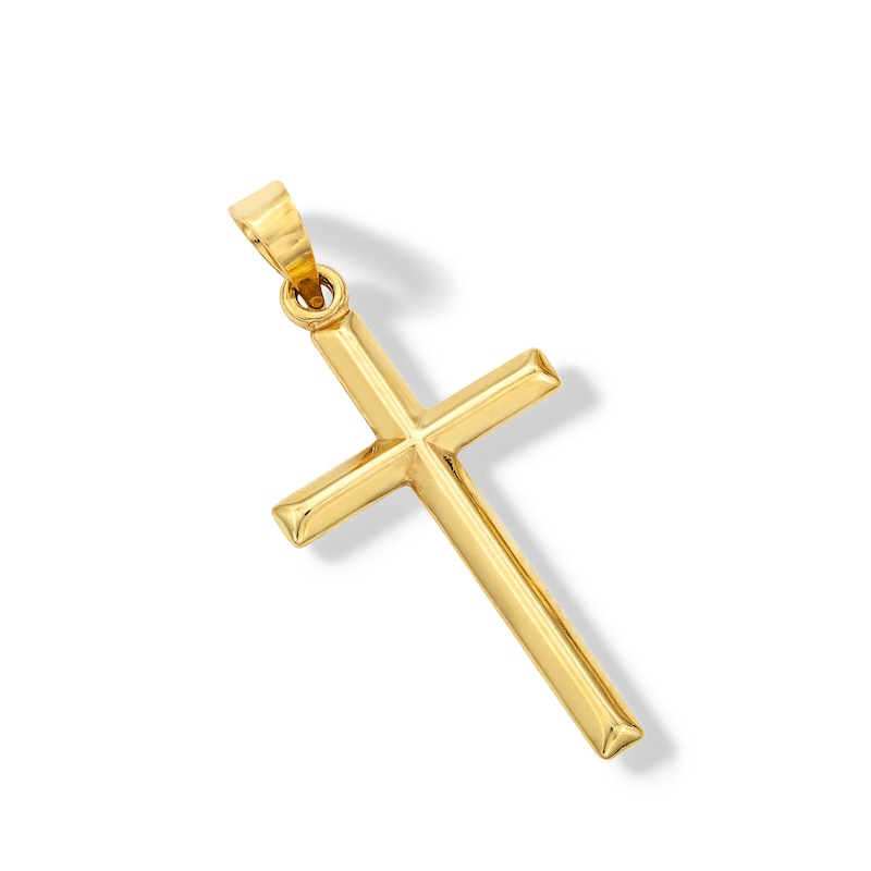 14K Hollow Gold Small Reversible Cross Charm