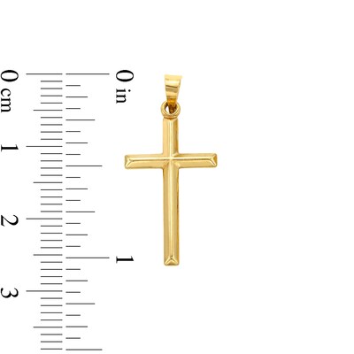 14K Hollow Gold Small Reversible Cross Charm