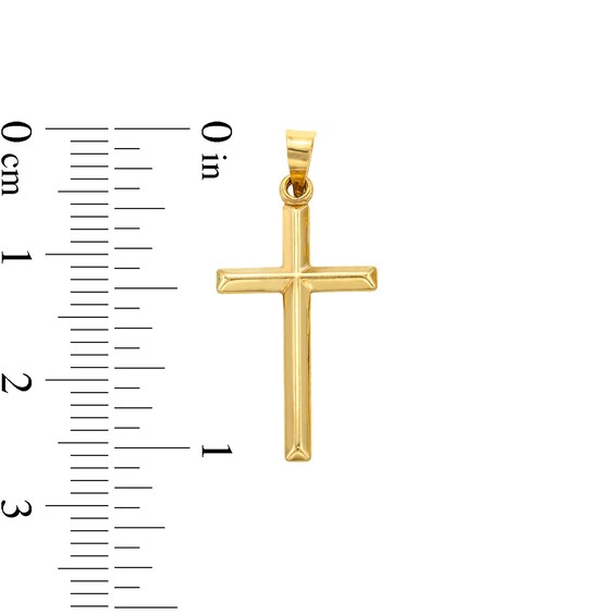 14K Hollow Gold Small Reversible Cross Charm