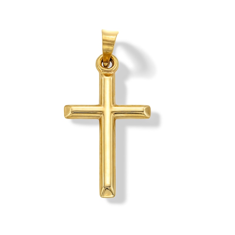 14K Hollow Gold Dainty Reversible Cross Charm