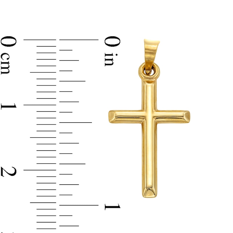 14K Hollow Gold Dainty Reversible Cross Charm