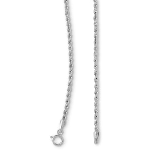 10K Hollow White Gold Rope Chain - 18"
