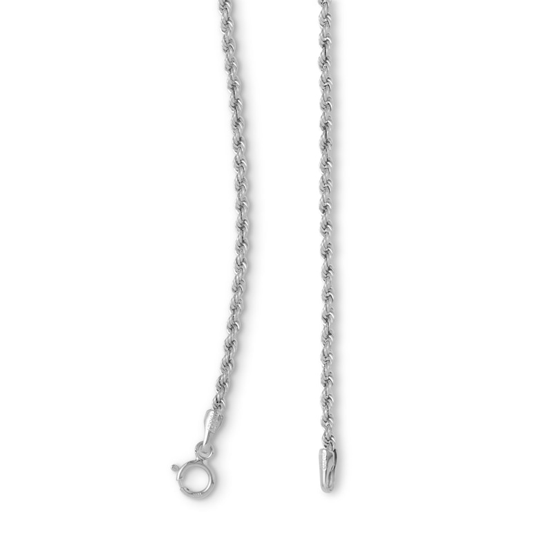 Main Image 2 of 10K Hollow White Gold Rope Chain - 18"