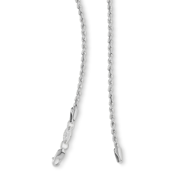 Main Image 2 of 10K Hollow White Gold Rope Chain - 20"