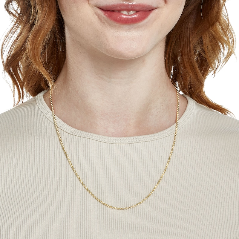 Main Image 3 of 10K Hollow White Gold Rope Chain - 20"
