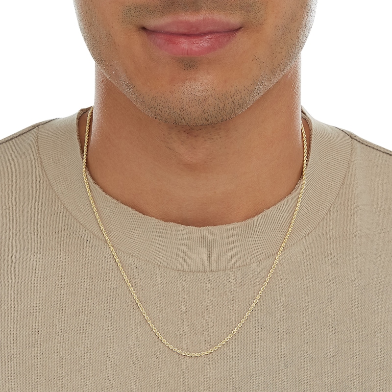 Main Image 4 of 10K Hollow White Gold Rope Chain - 20"