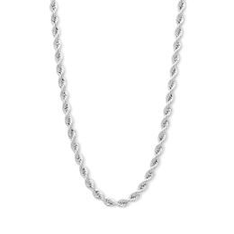 10K Hollow White Gold Rope Chain - 20"