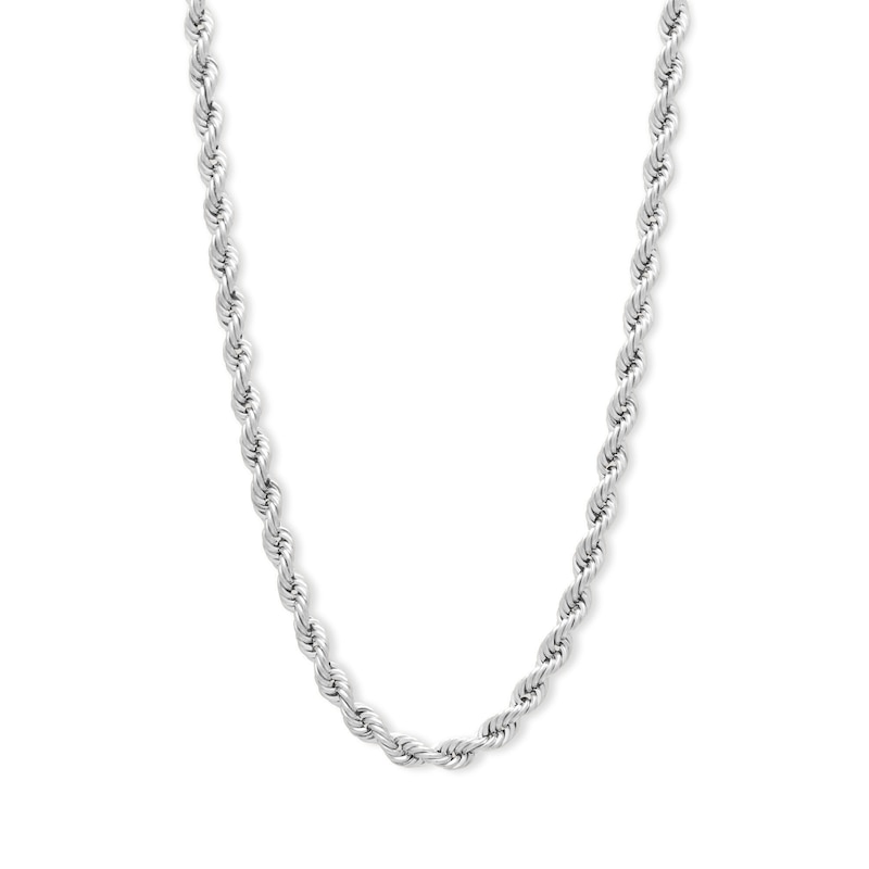 Main Image 1 of 10K Hollow White Gold Rope Chain - 20"