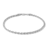Thumbnail Image 0 of 10K Hollow White Gold Rope Chain Bracelet - 8"