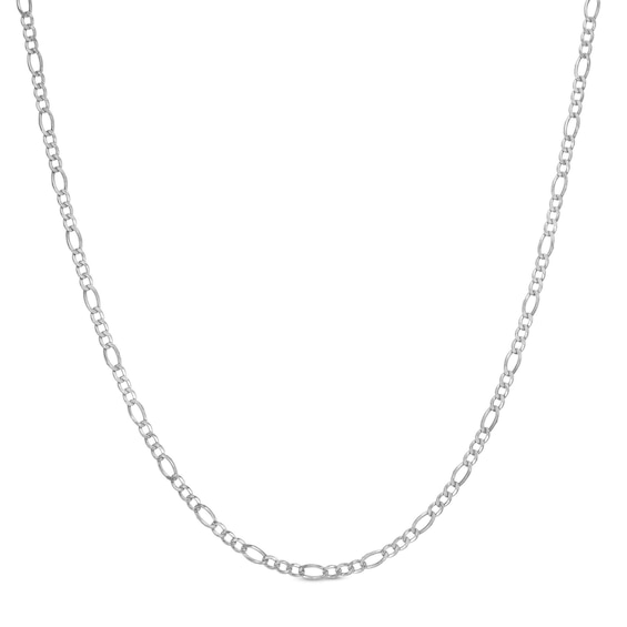 10K Hollow White Gold Figaro Chain - 20"