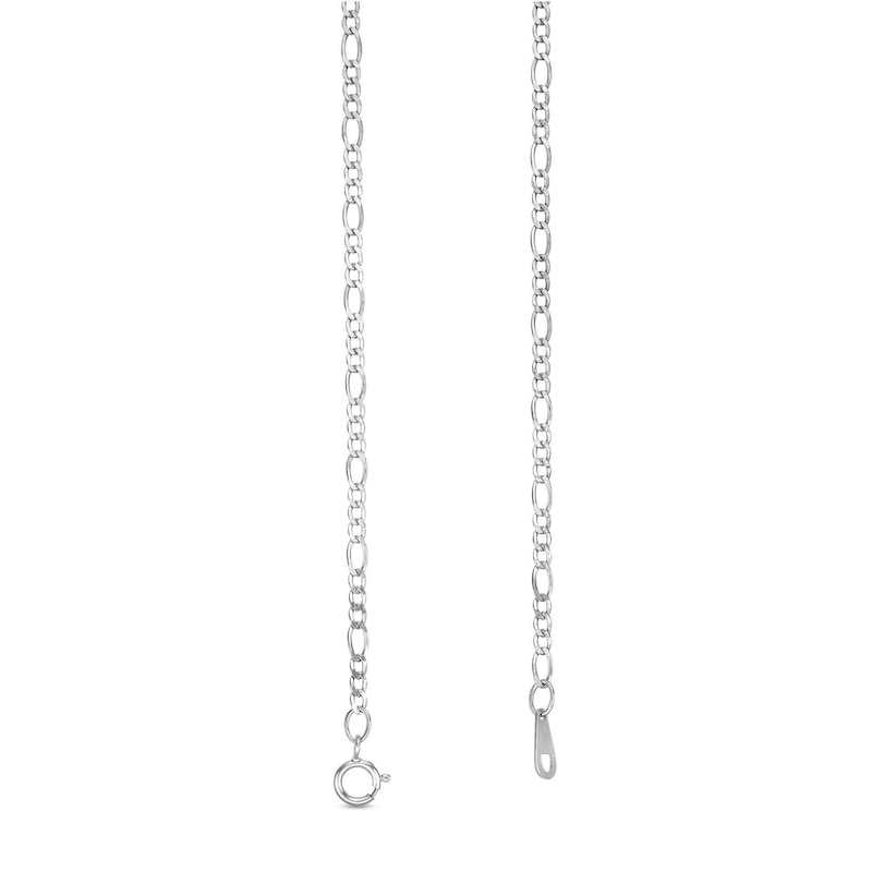 10K Hollow White Gold Figaro Chain - 20"