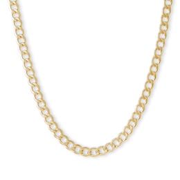 14K Hollow Gold Beveled Curb Chain - 20"