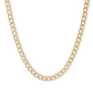 14K Hollow Gold Beveled Curb Chain