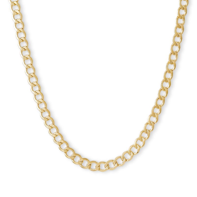 14K Hollow Gold Beveled Curb Chain