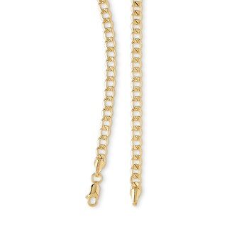 14K Hollow Gold Beveled Curb Chain