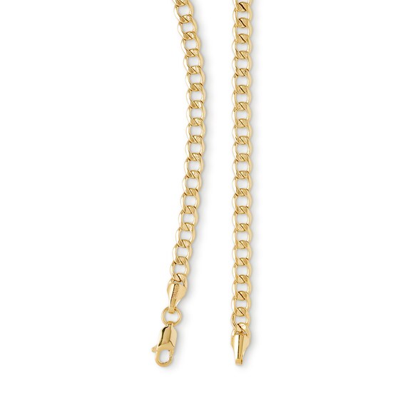 14K Hollow Gold Beveled Curb Chain