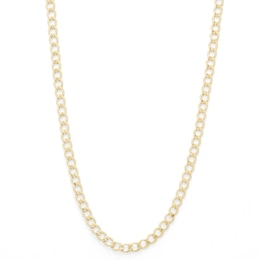 14K Hollow Gold Beveled Curb Chain - 20&quot;