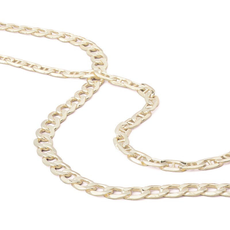 Main Image 2 of 14K Hollow Gold Beveled Curb Chain - 20&quot;