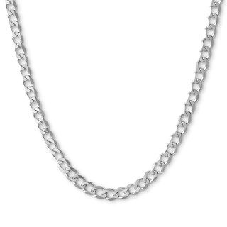 10K Solid White Gold Curb Chain - 22"