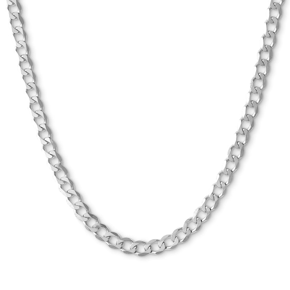 10K Solid White Gold Curb Chain - 22"