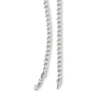 10K Solid White Gold Curb Chain - 22"