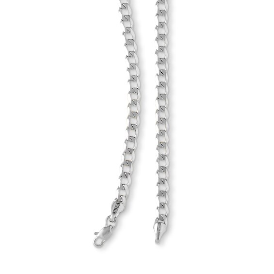 10K Solid White Gold Curb Chain - 22"
