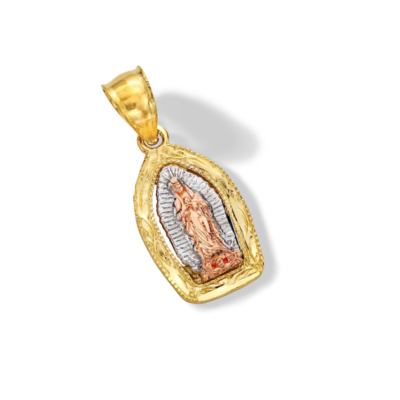 Main Image 3 of 14K Solid Gold Our Lady of Guadalupe Tri-Color Charm