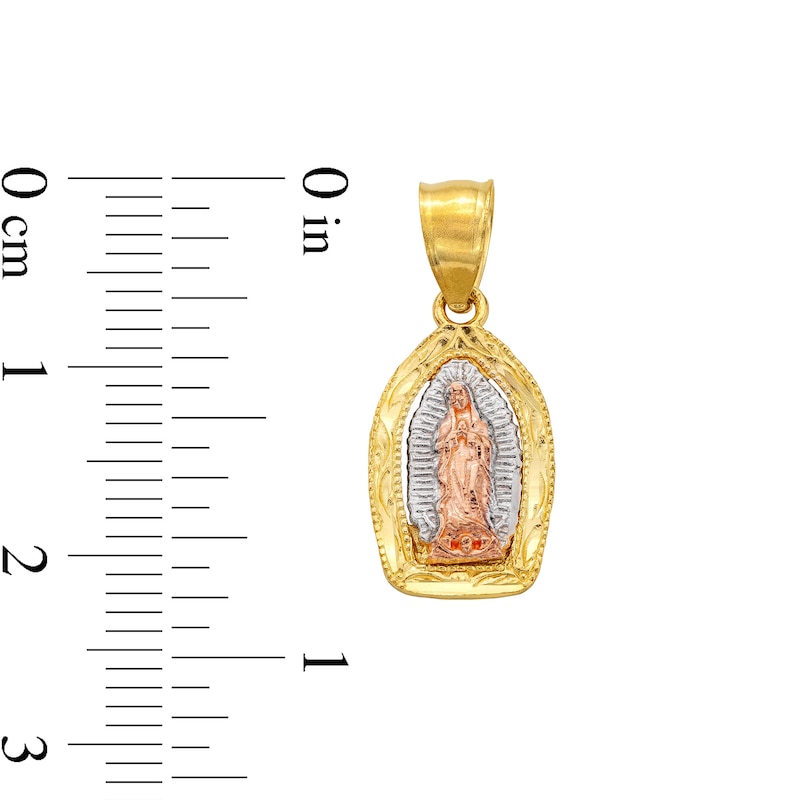 Main Image 4 of 14K Solid Gold Our Lady of Guadalupe Tri-Color Charm