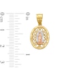 Thumbnail Image 4 of 14K Solid Gold Our Lady of Guadalupe Filigree Tri-Color Charm