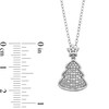 Thumbnail Image 3 of Sterling Silver 1/20 CT. T.W. Diamond Christmas Tree Pendant -18"