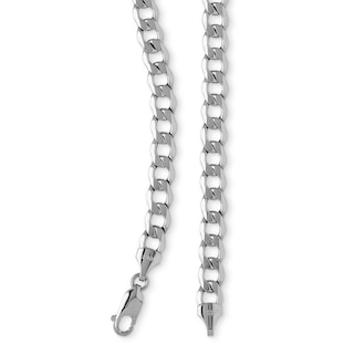 10K Hollow White Gold Curb Chain - 30"