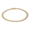 Thumbnail Image 0 of 14K Semi-Solid Gold Miami Curb Chain Two-Tone Bracelet - 7.5"