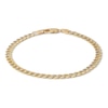 Thumbnail Image 1 of 14K Semi-Solid Gold Miami Curb Chain Two-Tone Bracelet - 7.5"