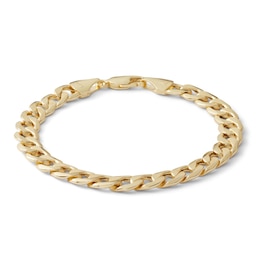 14K Hollow Gold Curb Chain Bracelet - 7.5&quot;