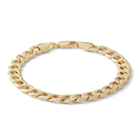 14K Hollow Gold Curb Chain Bracelet
