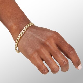 14K Hollow Gold Curb Chain Bracelet
